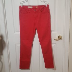 Pilcro and the letterpress red straight leg jeans